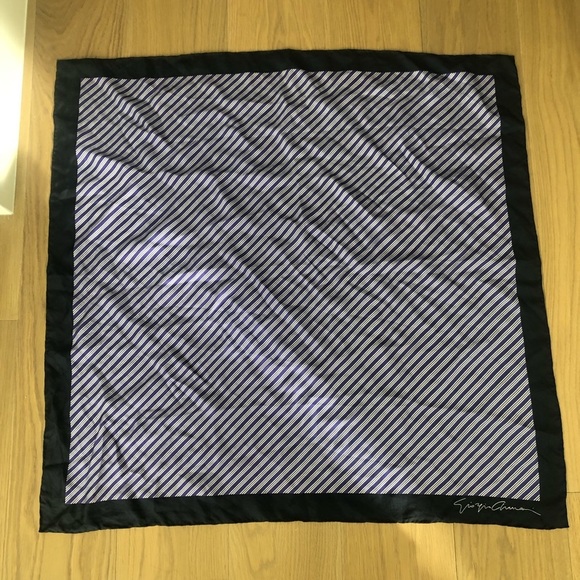 Giorgio Armani 100% silk scarf square purple stripes designer - Picture 1 of 5